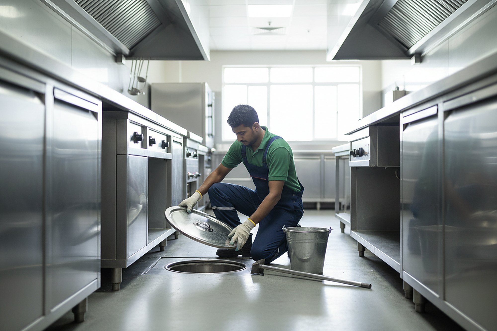 Grease Trap Cleaning being carried out in Hyderabad