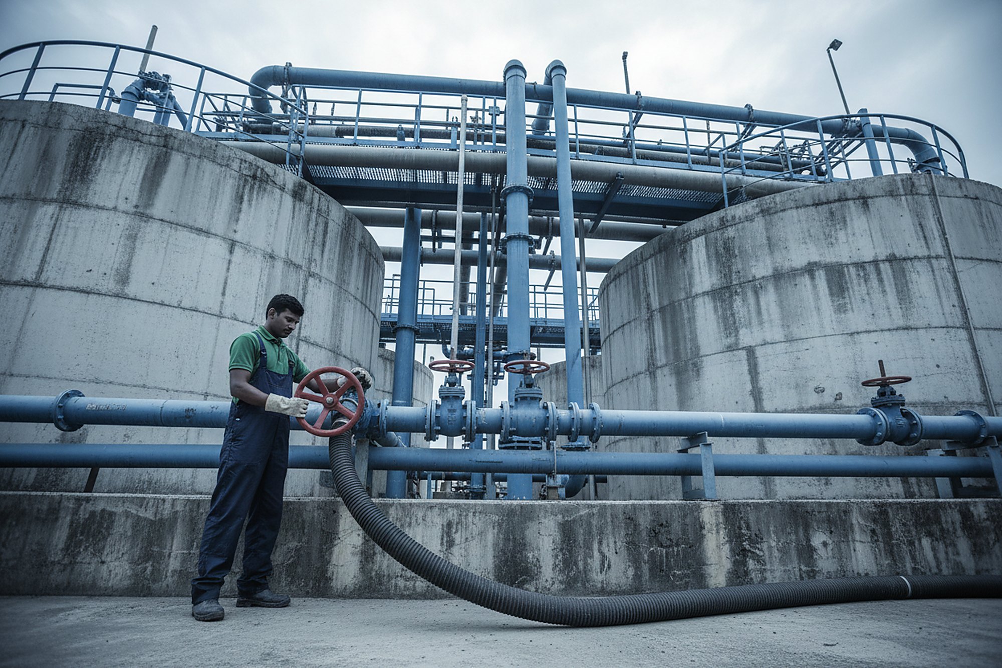 STP Tank Cleaning and Sludge Removal being carried out in Hyderabad